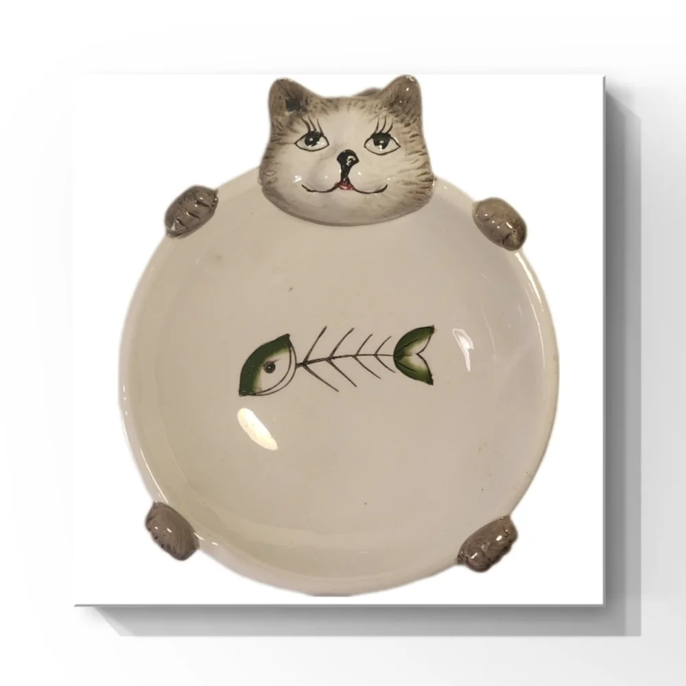 3D Ceramic Cat Dish